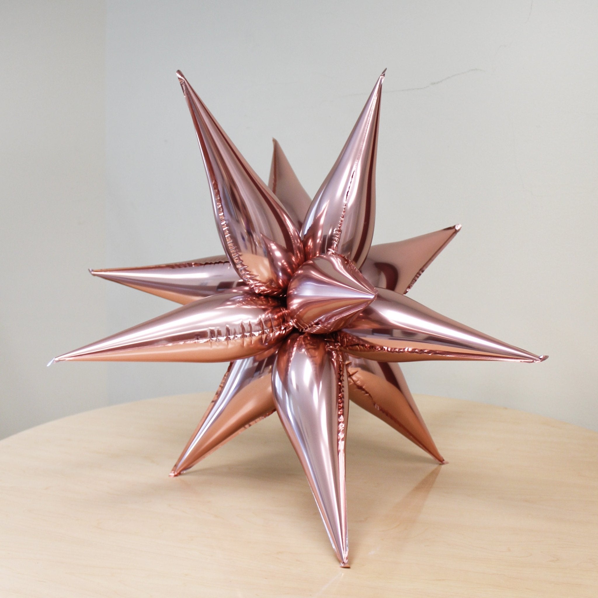 Rose Gold Starburst Cluster Balloon | Chrome Metallic Foil Star