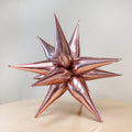 Rose Gold Starburst Cluster Balloon | Chrome Metallic Foil Star
