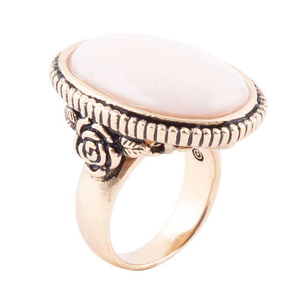 Rosie Pink Opal and Golden Bronze Ring