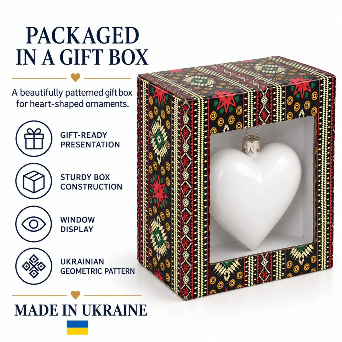 Gilded Baroque Gem Heart Glass Ornament