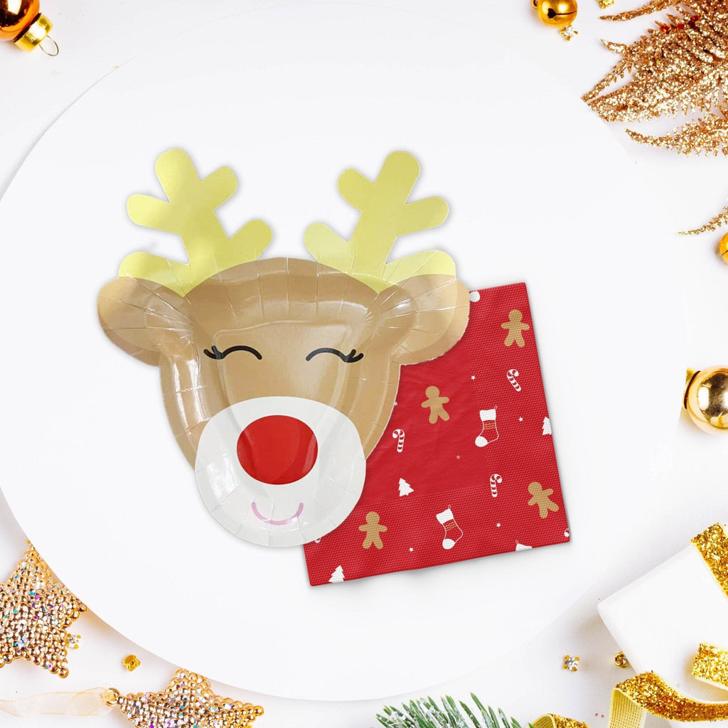 Rudolph the Reindeer Christmas Paper Plates