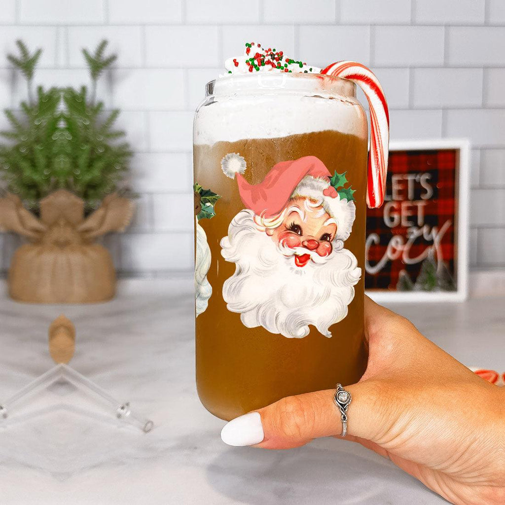Vintage Santa 17oz Glass Mug