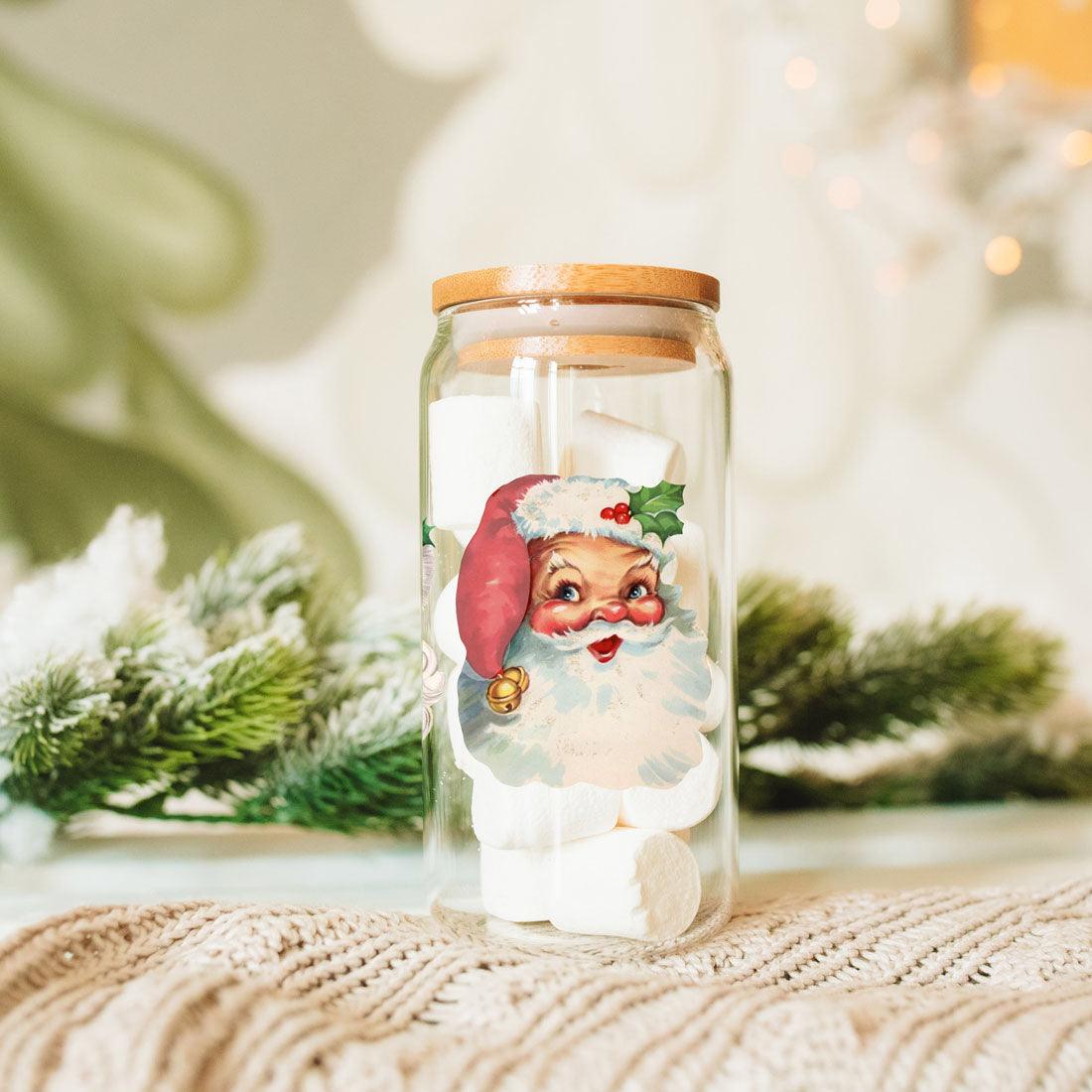 Vintage Santa 17oz Glass Mug