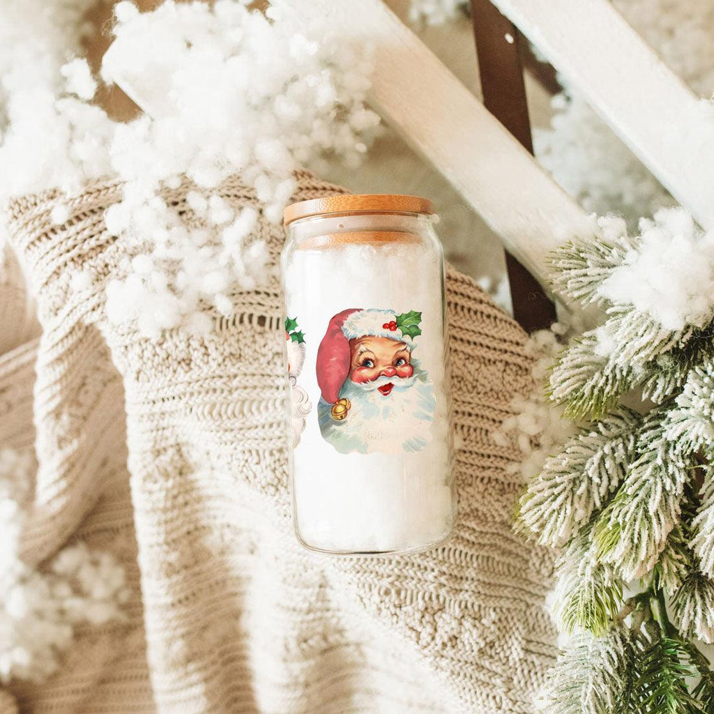 Vintage Santa 17oz Glass Mug