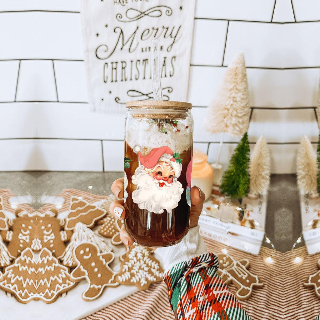 Vintage Santa 17oz Glass Mug
