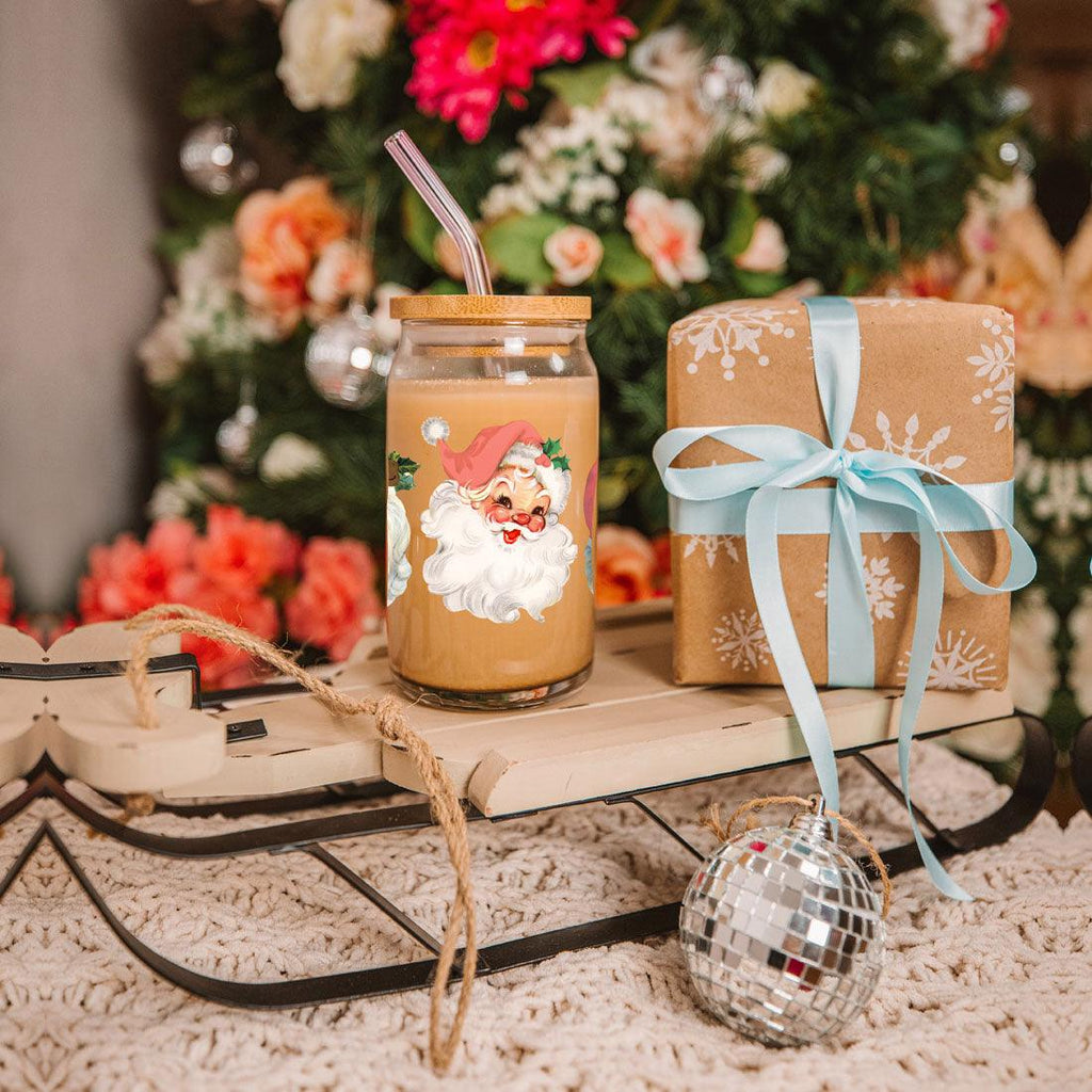 Vintage Santa 17oz Glass Mug