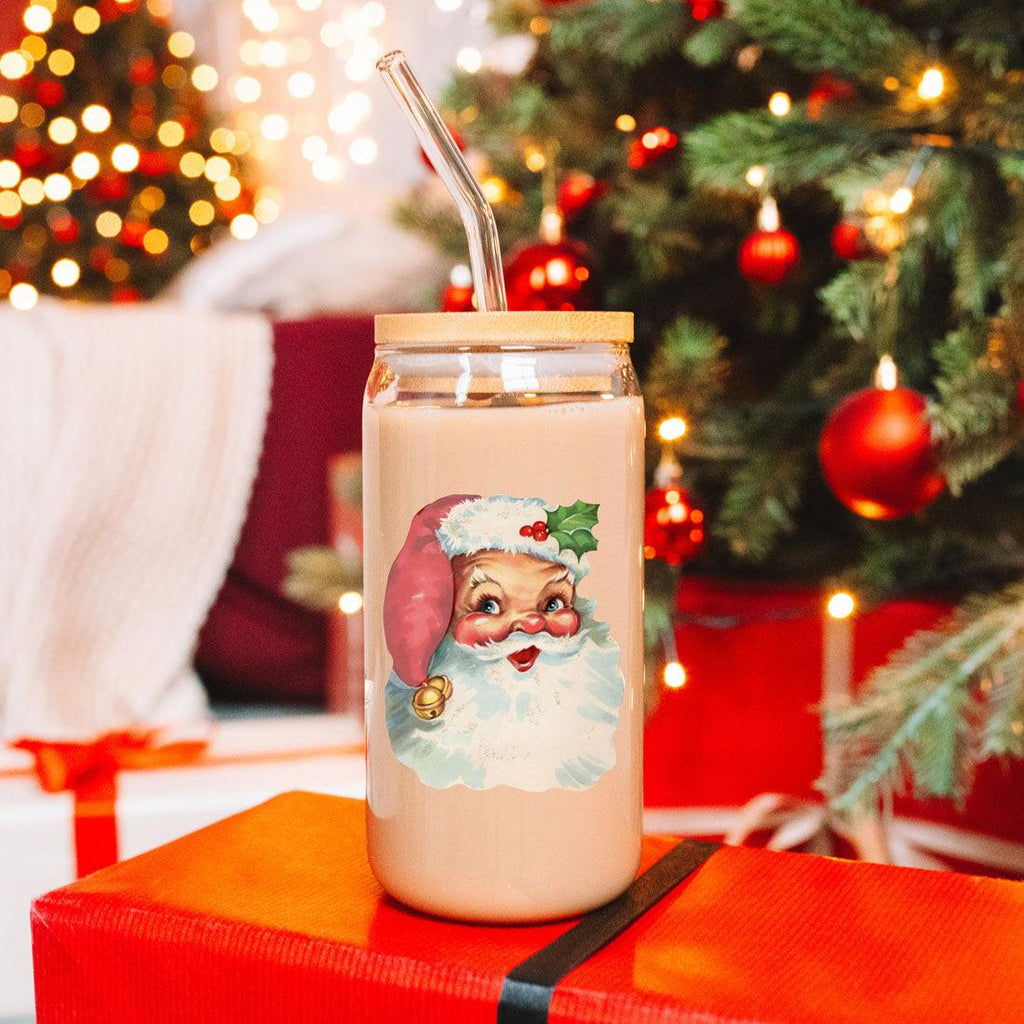 Vintage Santa 17oz Glass Mug