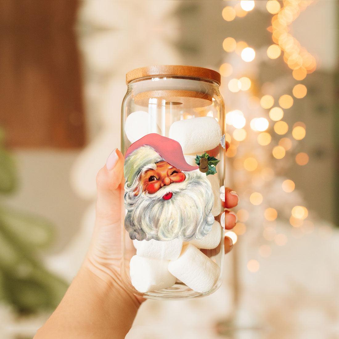 Vintage Santa 17oz Glass Mug