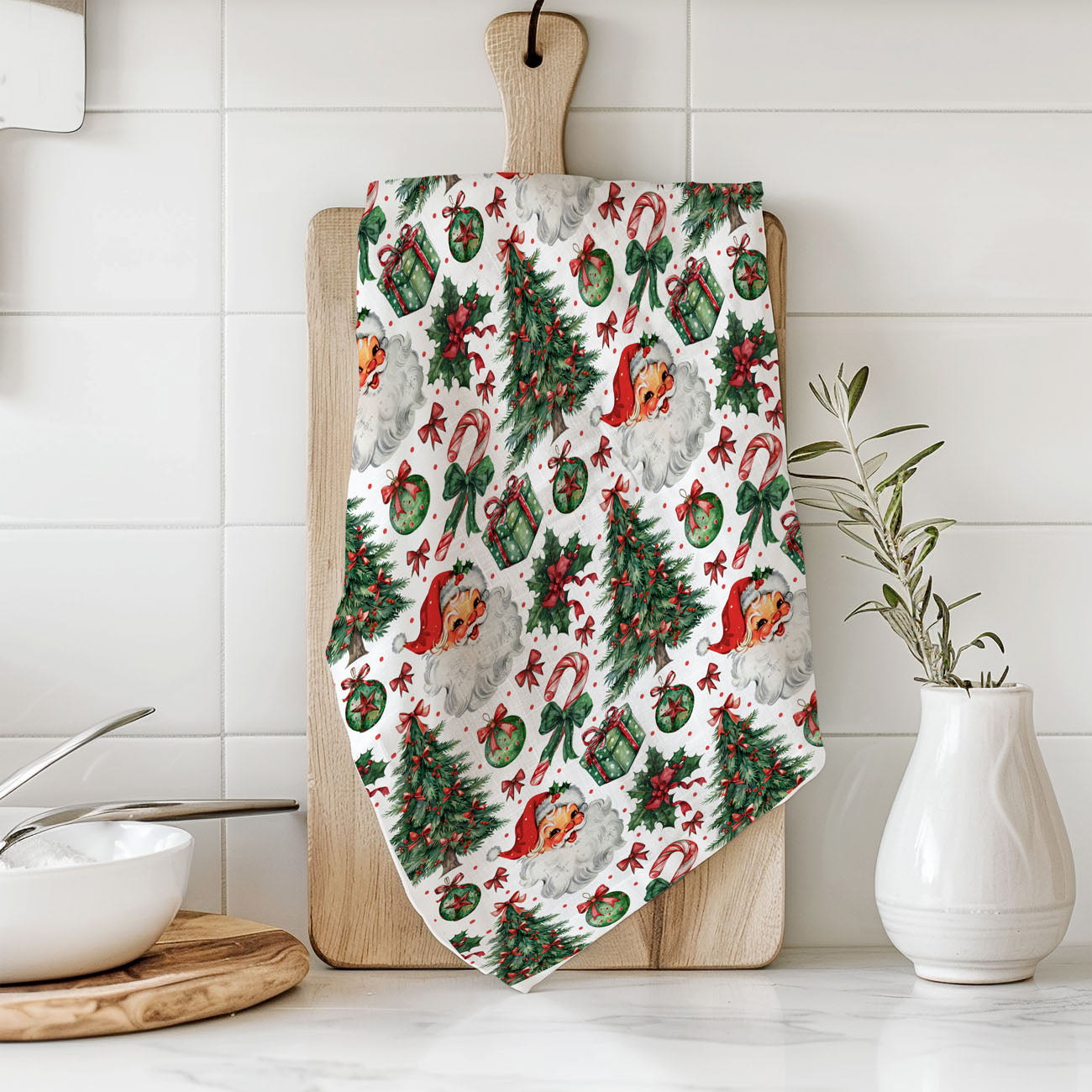 Santa Vintage Kitchen Towel