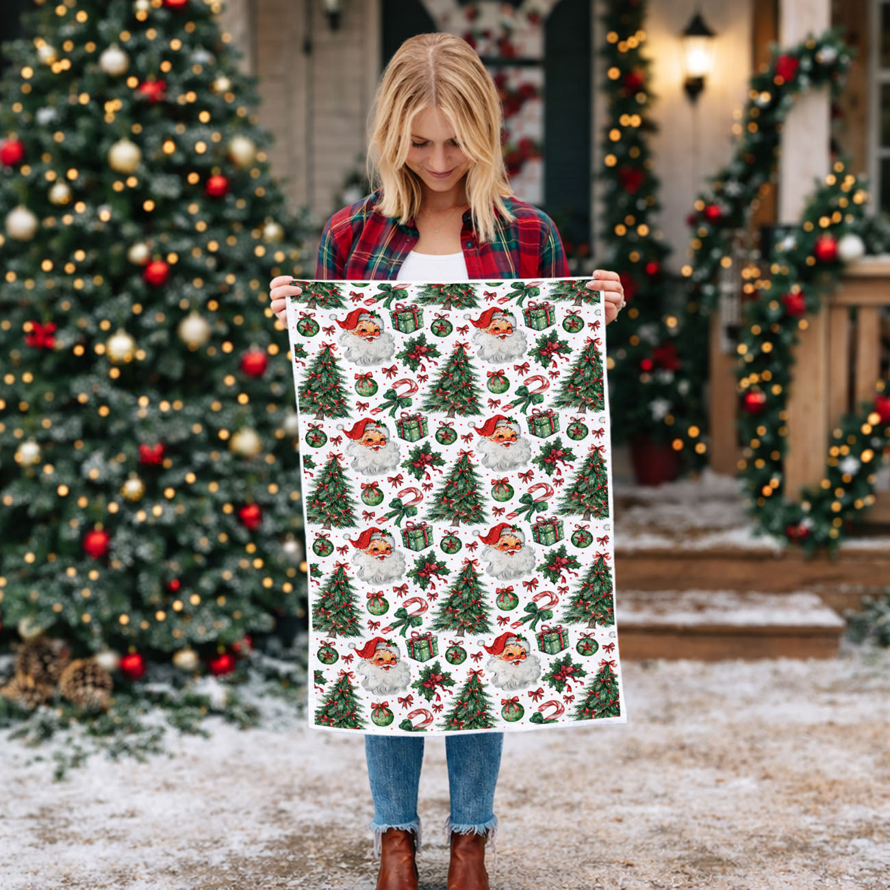Santa Vintage Kitchen Towel