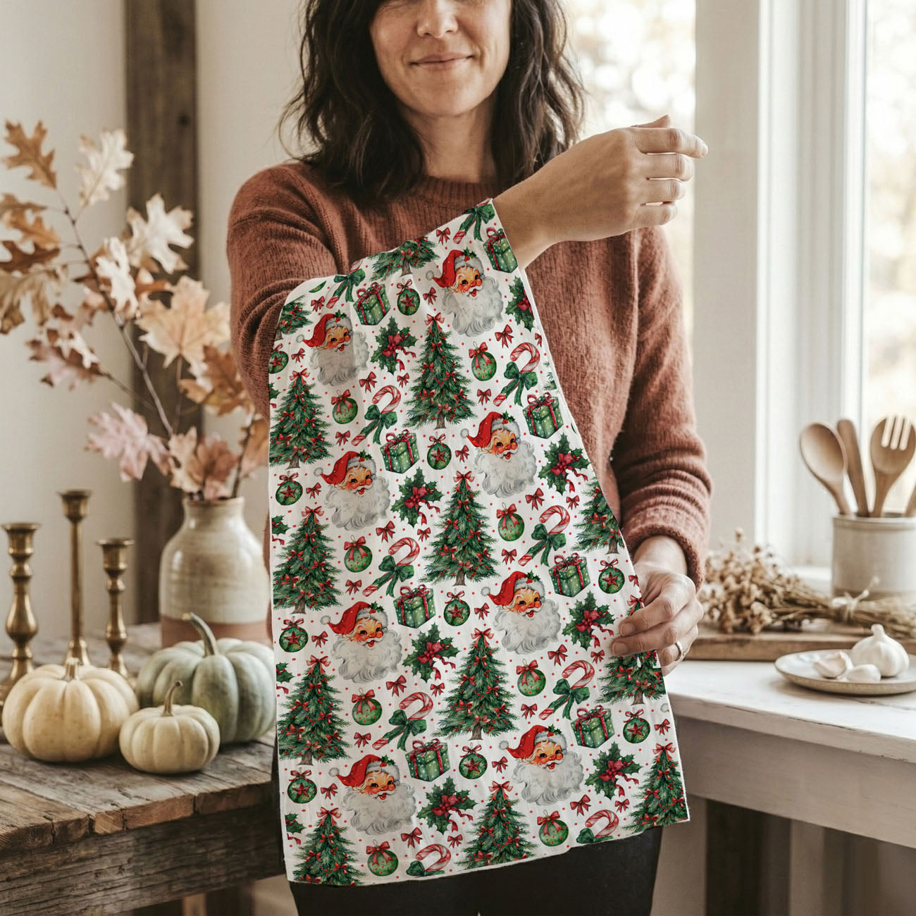 Santa Vintage Kitchen Towel