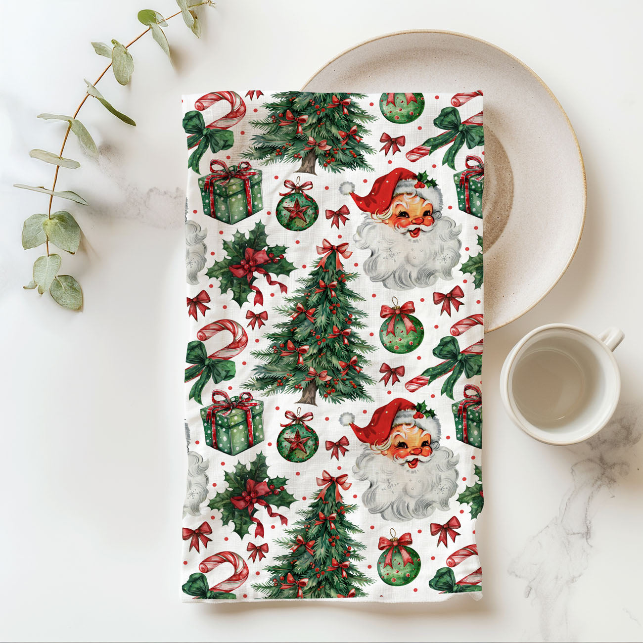 Santa Vintage Kitchen Towel