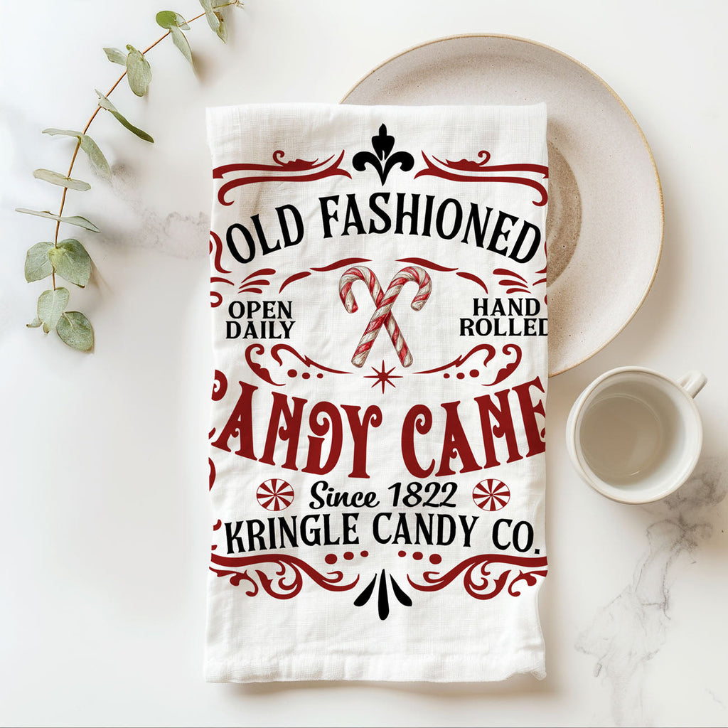 Sleigh + Candy Canes Kitchen Towel