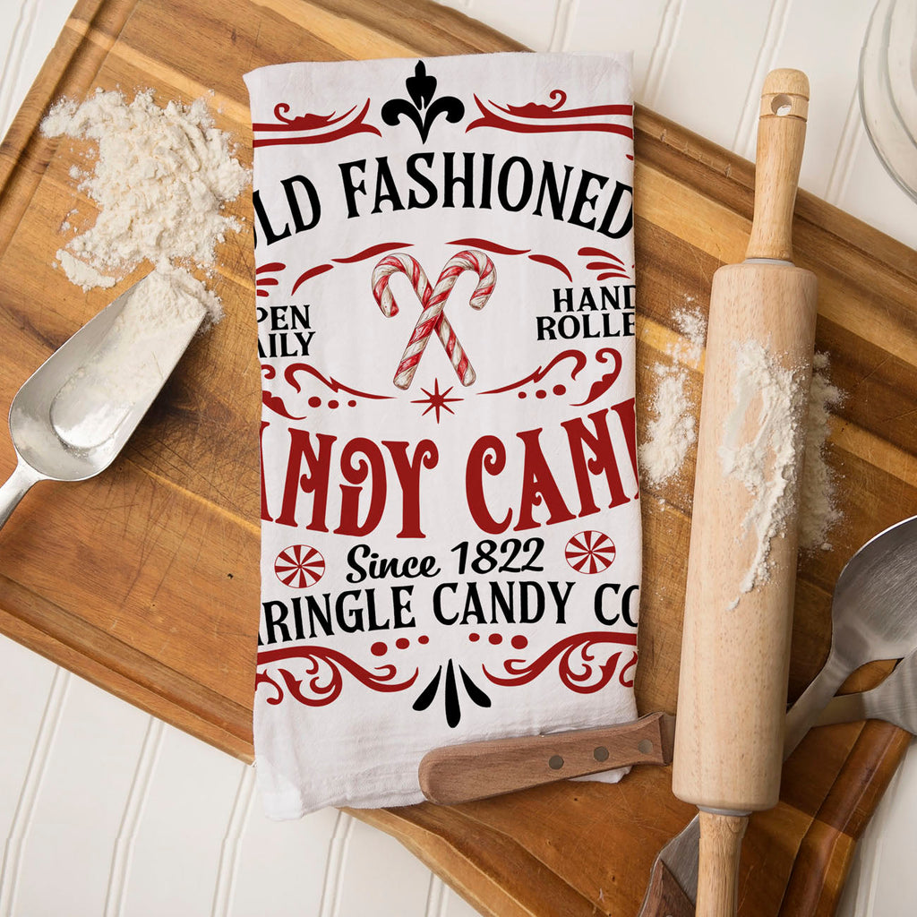 Sleigh + Candy Canes Kitchen Towel