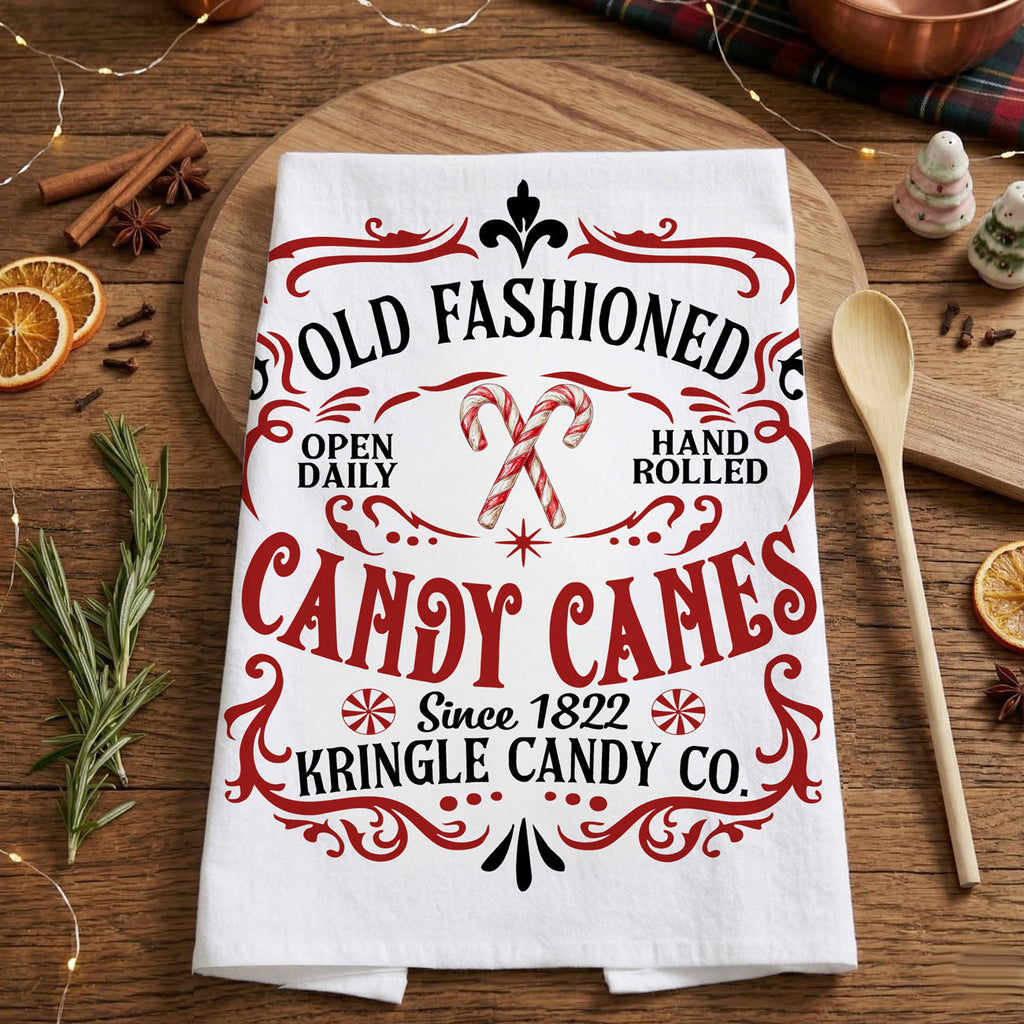 Sleigh + Candy Canes Kitchen Towel