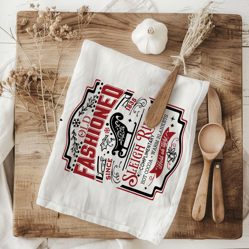 Sleigh + Candy Canes Kitchen Towel