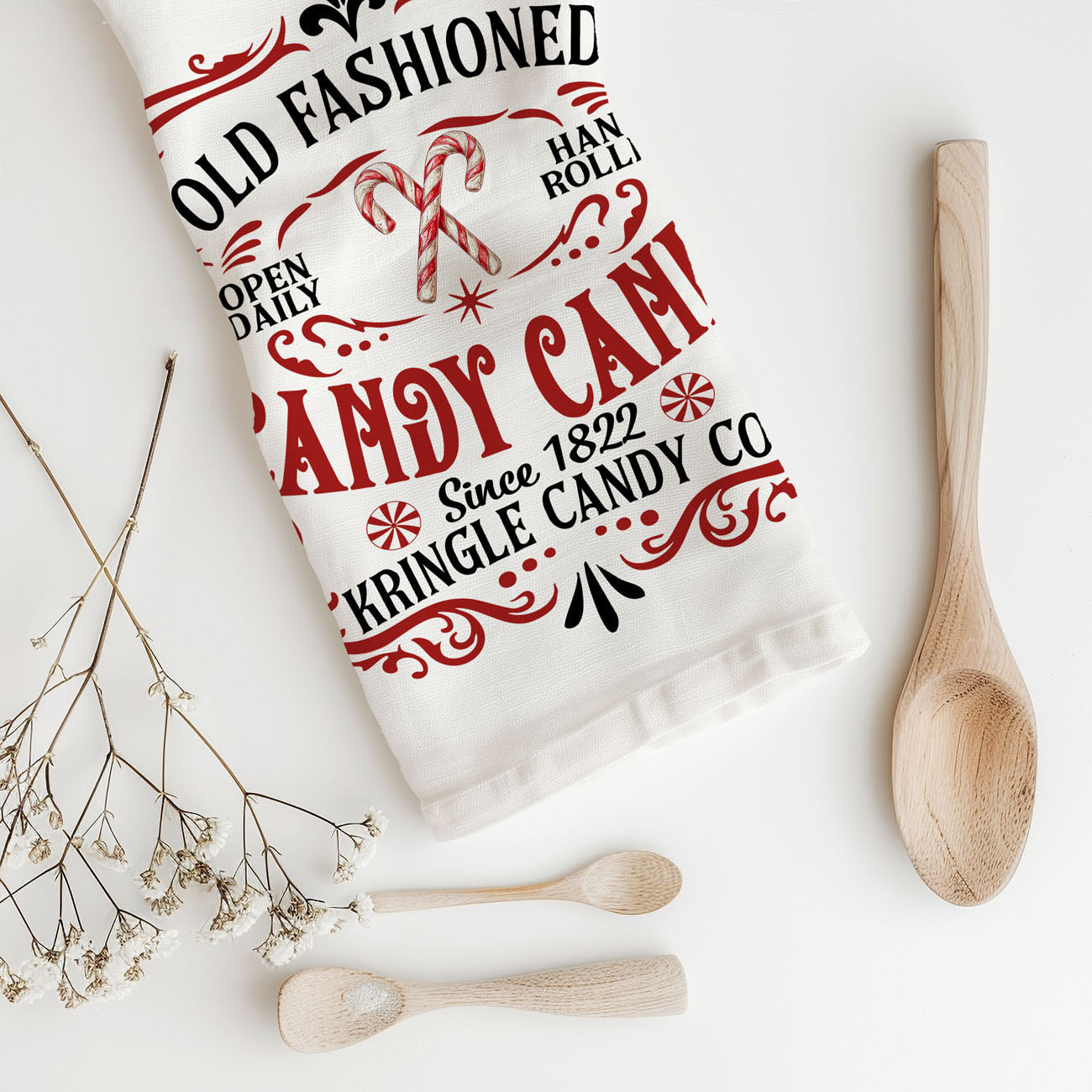 Sleigh + Candy Canes Kitchen Towel
