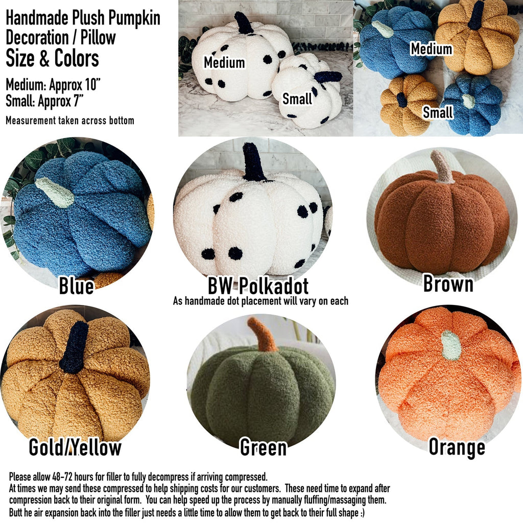 Plush Pumpkin Throw Pillow Decorative Fall Pillow Soft Cuddle Pumpkin Decor