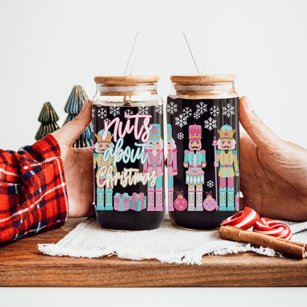 Nutcracker Nuts 17oz Glass Cup
