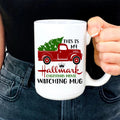 Holiday Red Truck Christmas Movie Watching Mug – 15 oz Coffee Cup