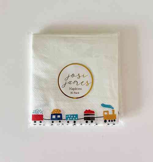 Train Small Disposable Paper Napkins (24pcs)