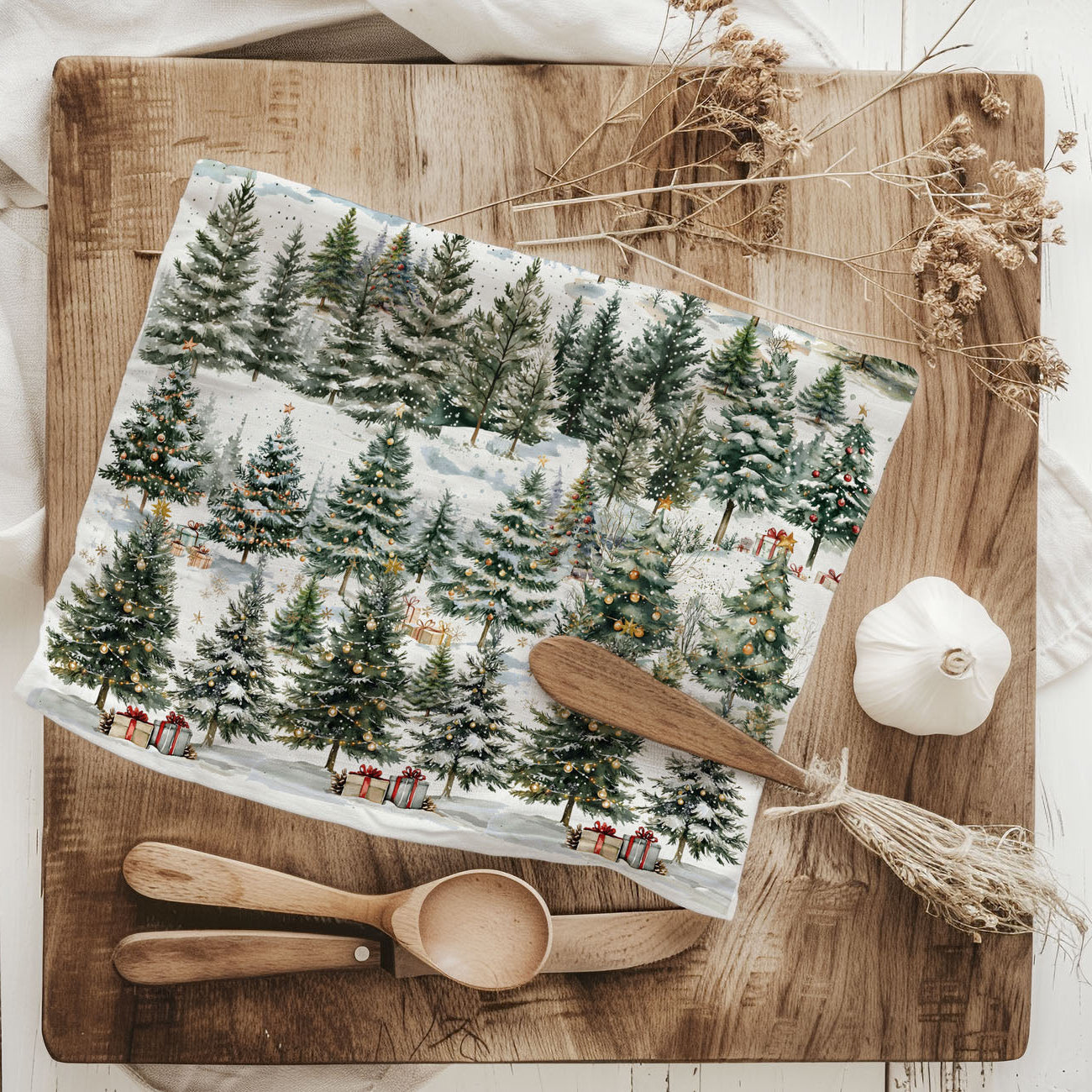 Winter Trees Kitchen Towel