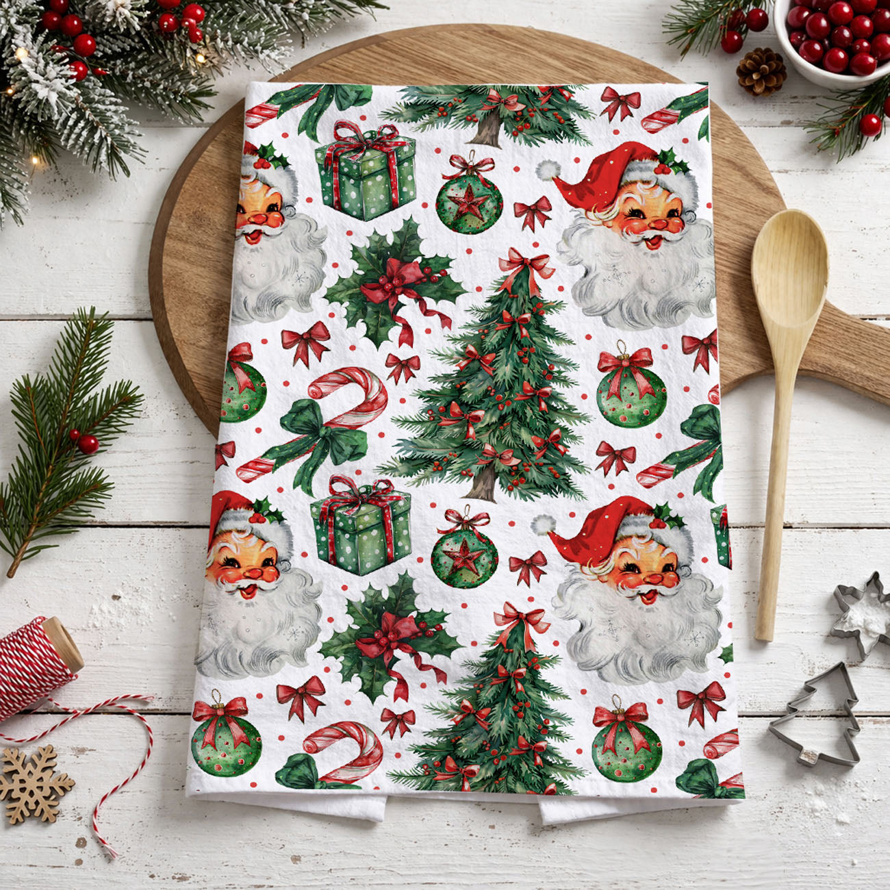 Santa Vintage Kitchen Towel