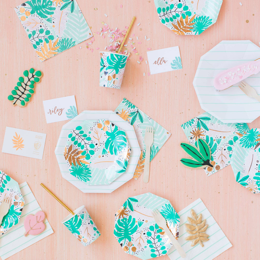 Tropical Palm Paper Cups