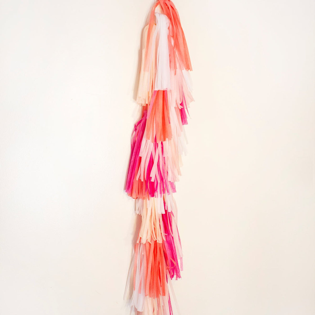 Tropical Tassel Garland Kit | 5-Color Fringe Decor in Magenta, Coral & Pink