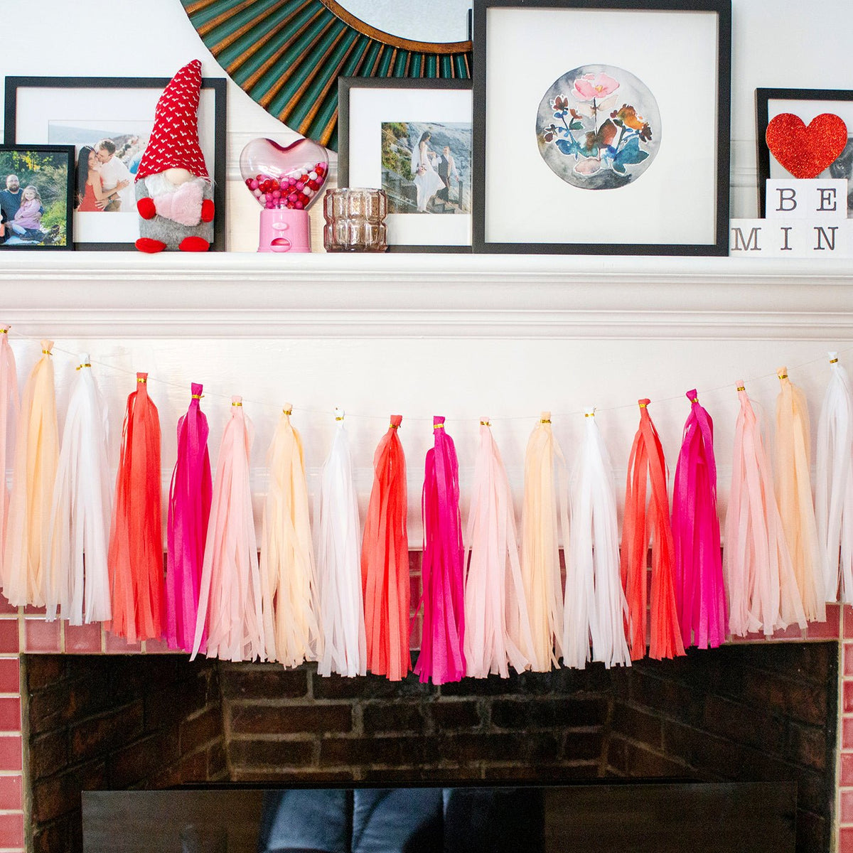Tropical Tassel Garland Kit | 5-Color Fringe Decor in Magenta, Coral & Pink