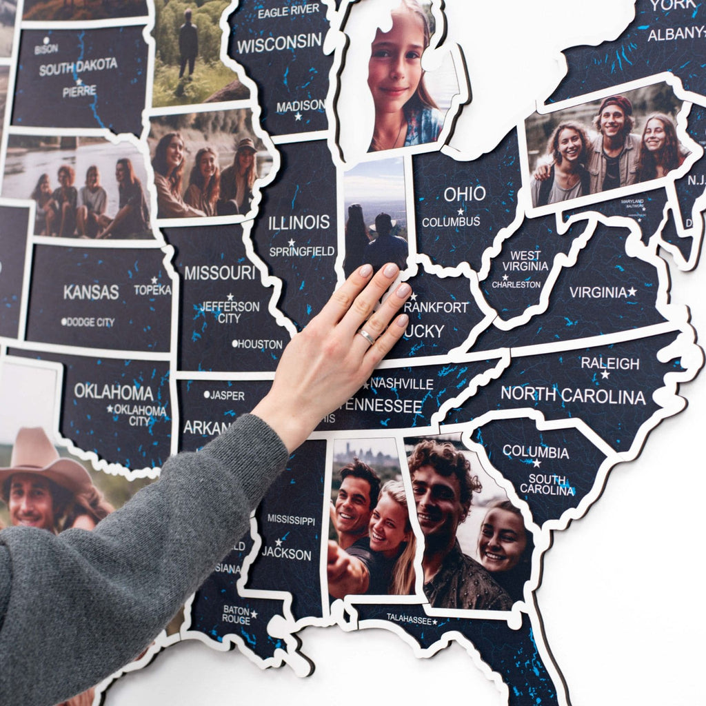 USA Photo Map Midnight