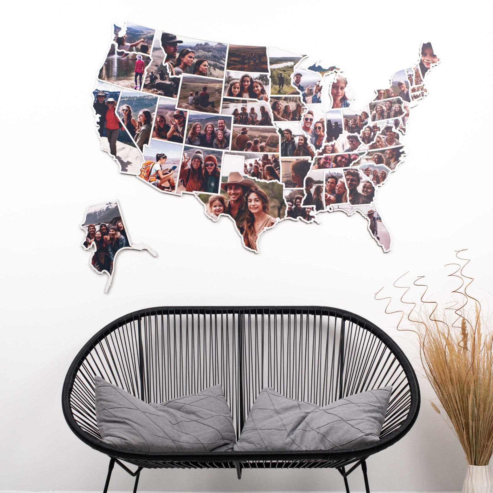 USA Photo Map Midnight