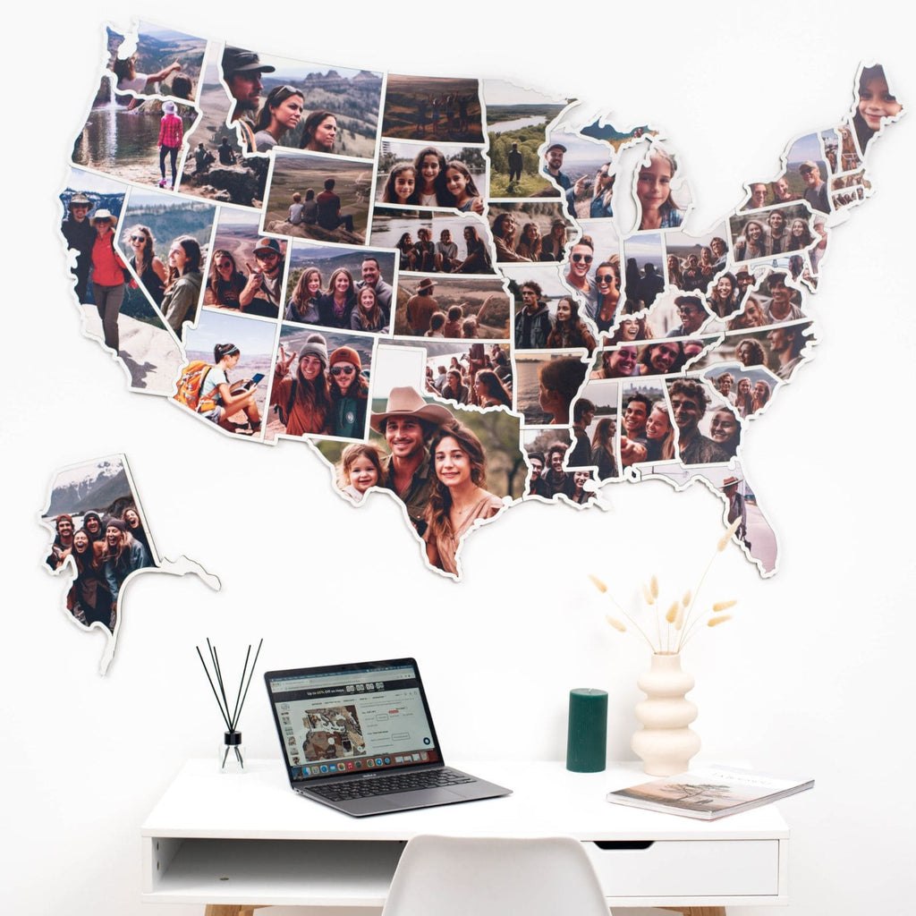 USA Photo Map Midnight