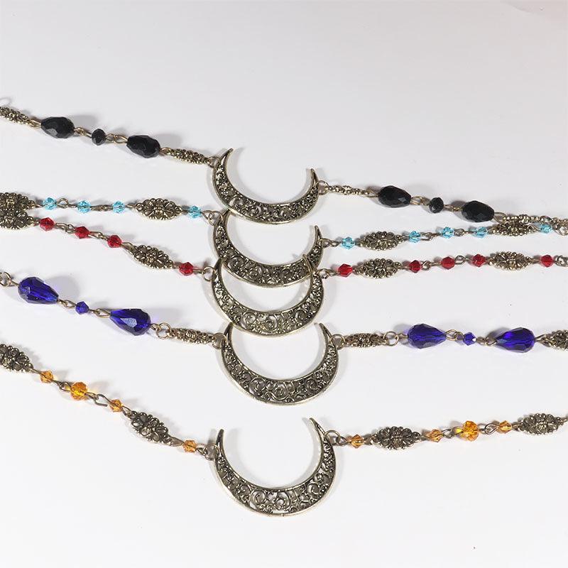 Vintage Moon Pattern Accesorios Mujer Head Chain Beads Hair Jewelry Party Wedding Headband for Women Crown Gorgeous Hair Accessories For Women