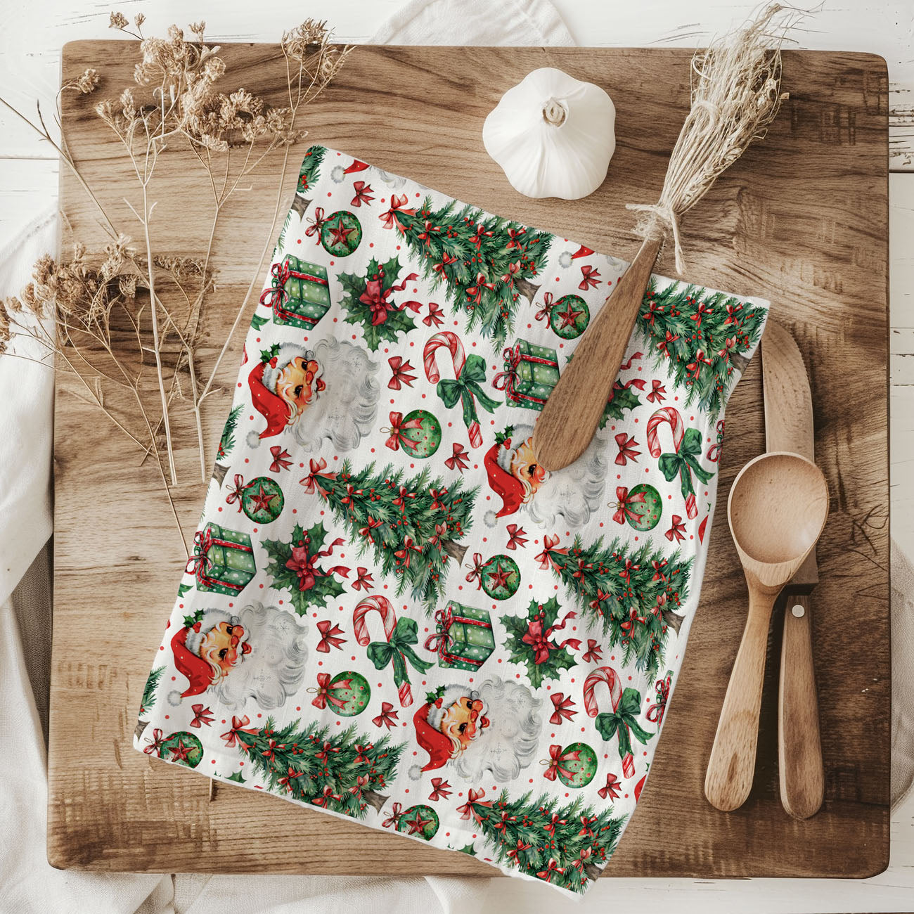 Santa Vintage Kitchen Towel