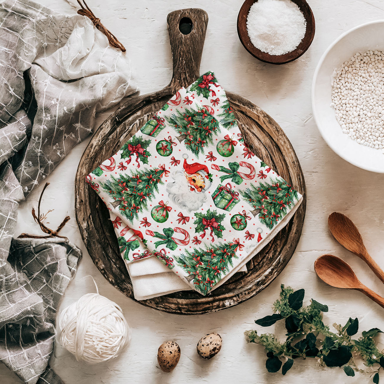 Santa Vintage Kitchen Towel