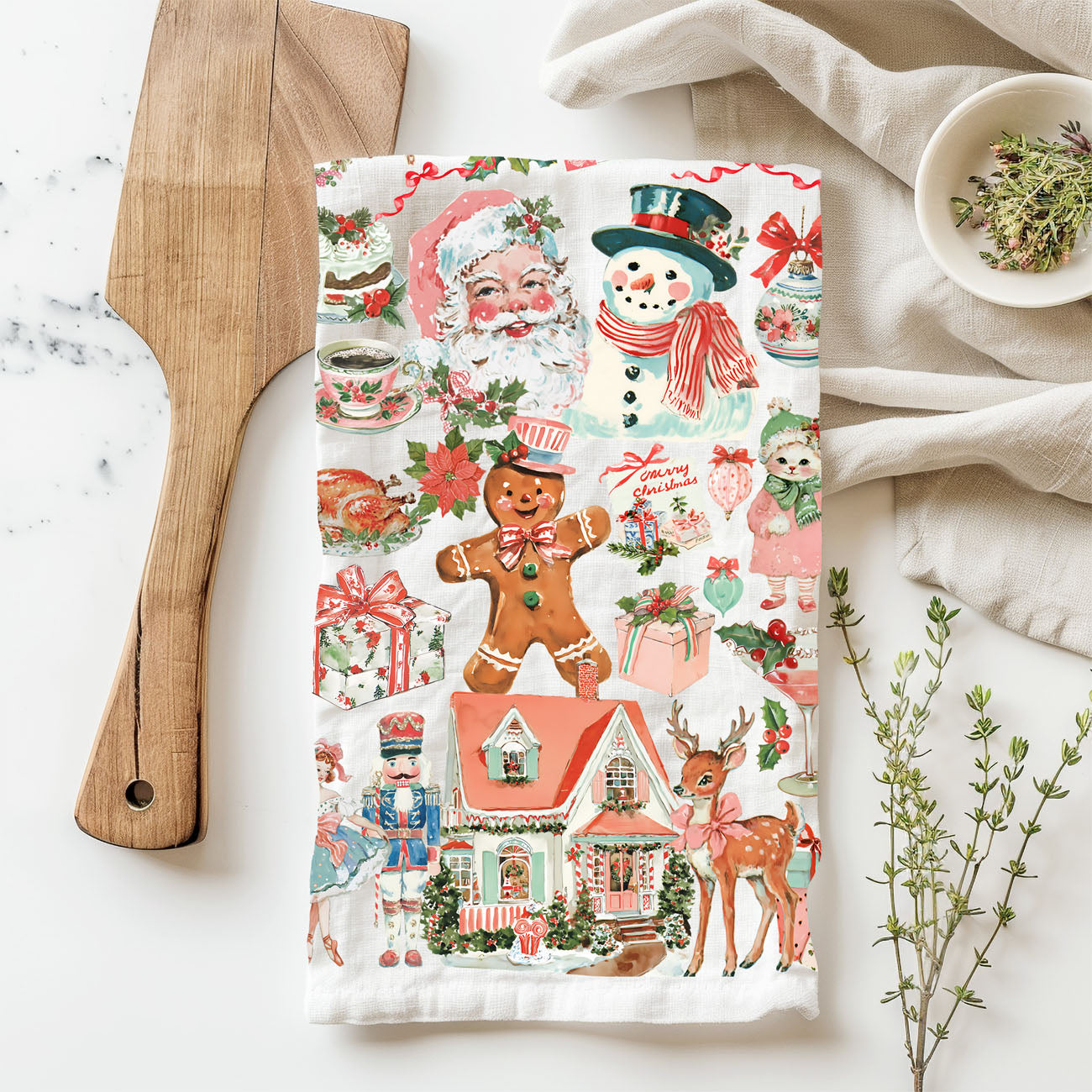 Vintage Pink Kitchen Towel
