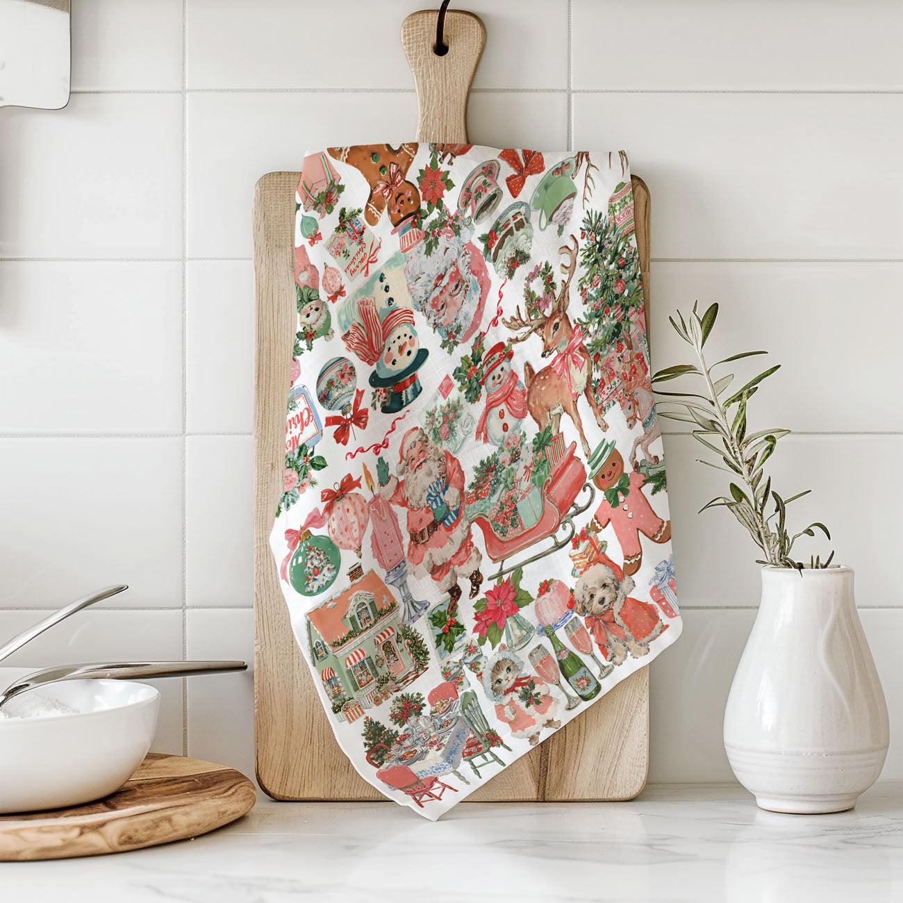 Vintage Pink Kitchen Towel