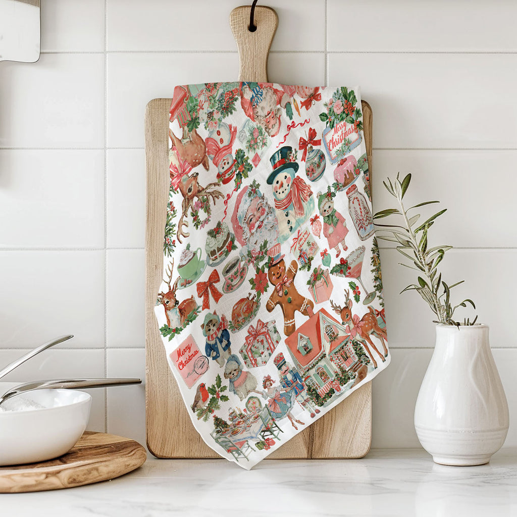 Vintage Pink Kitchen Towel