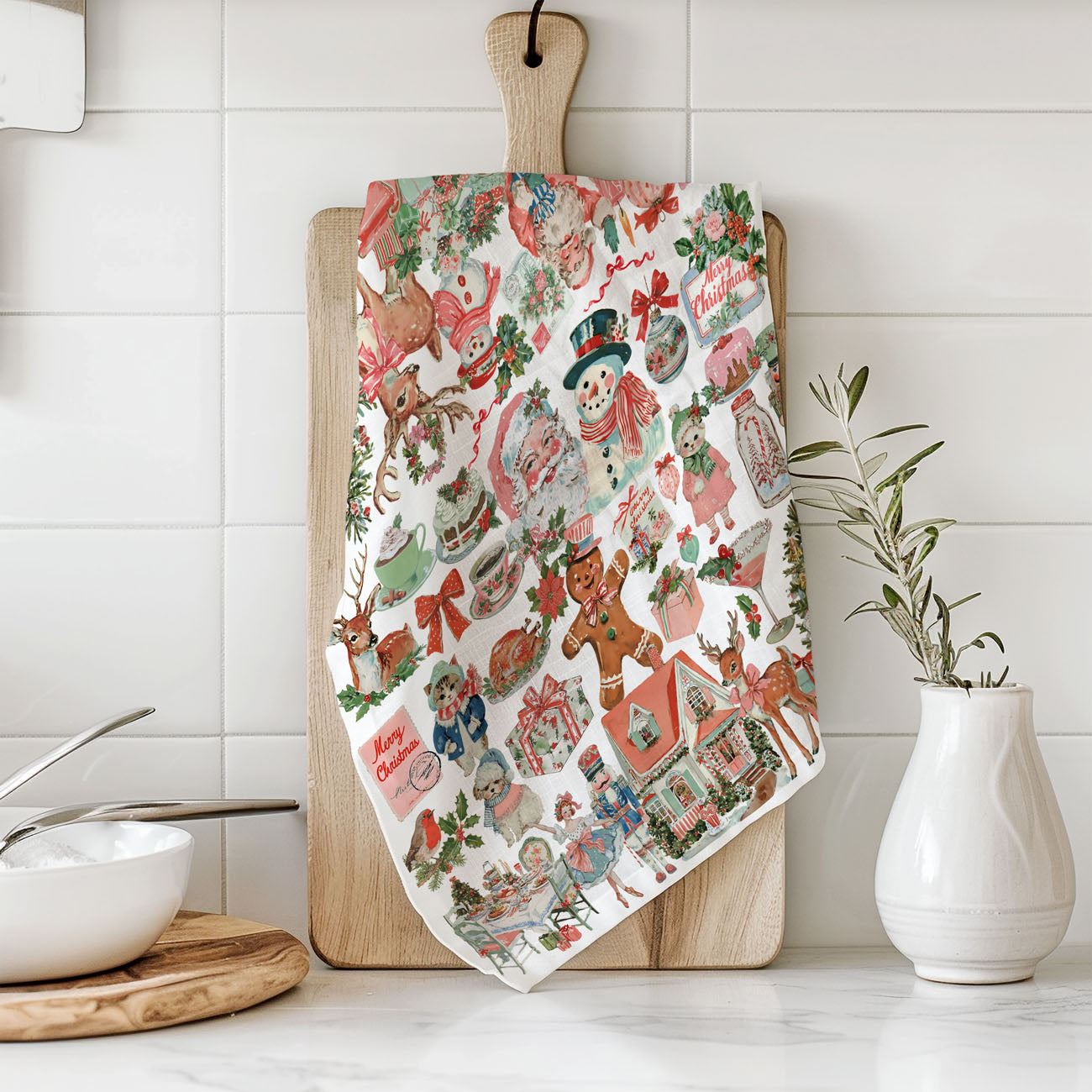 Vintage Pink Kitchen Towel