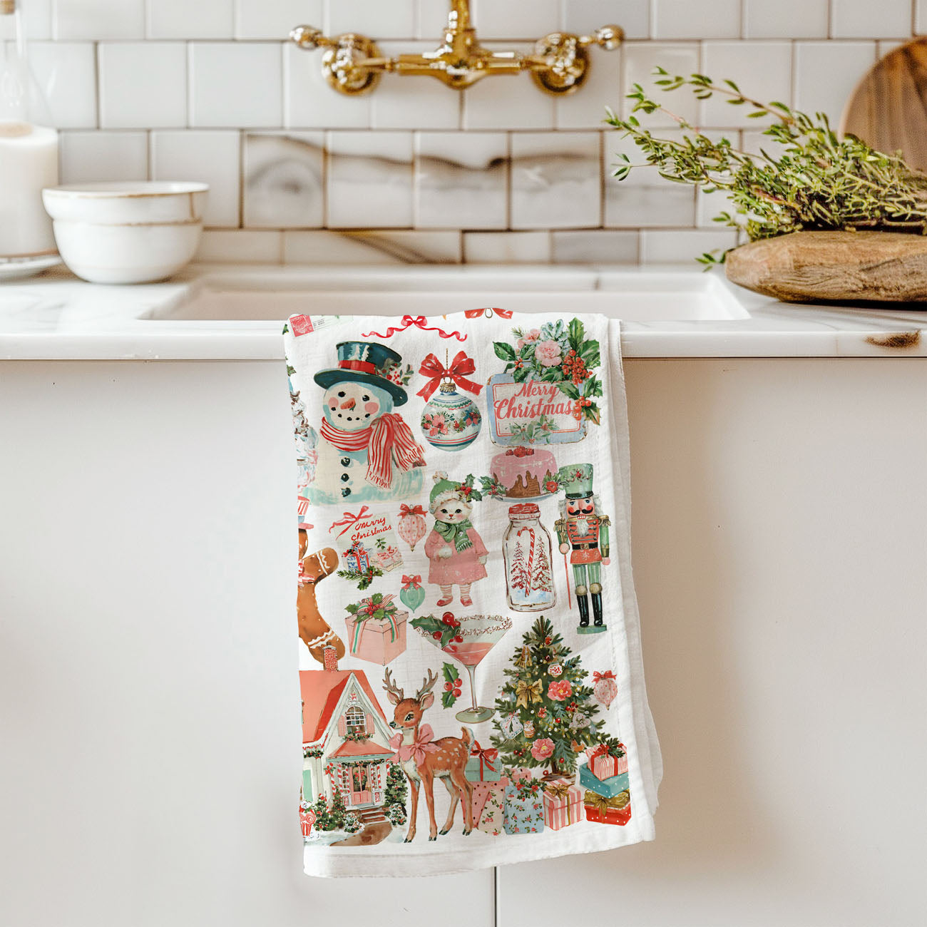Vintage Pink Kitchen Towel