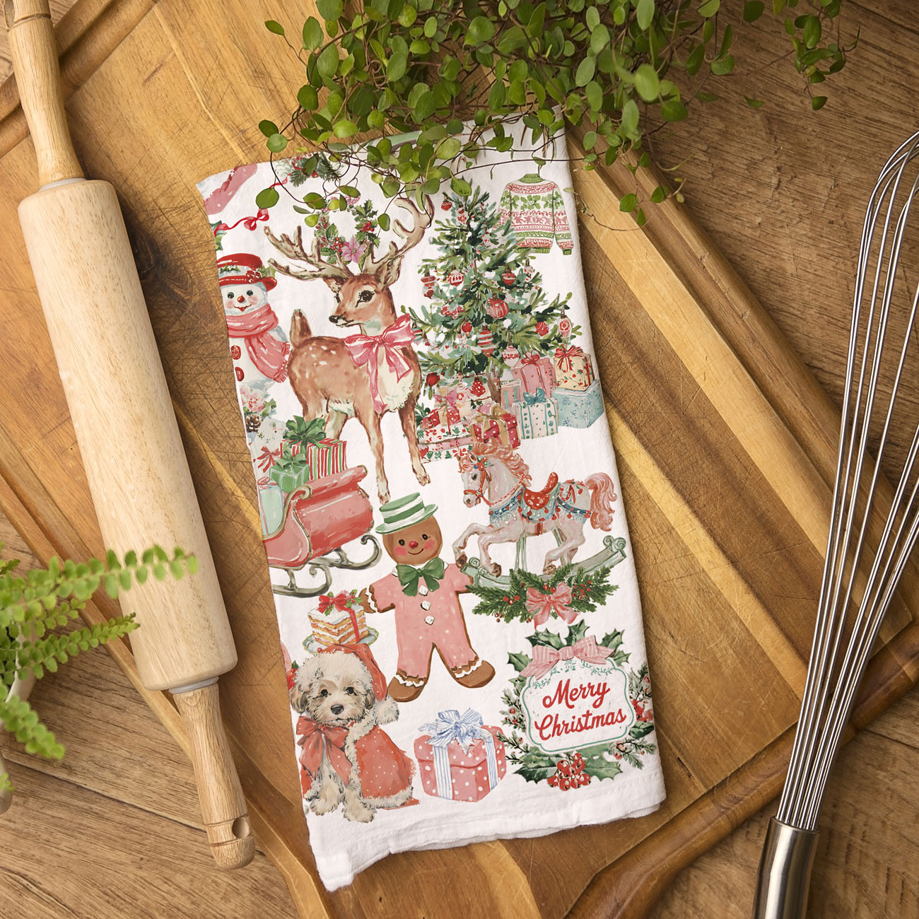 Vintage Pink Kitchen Towel