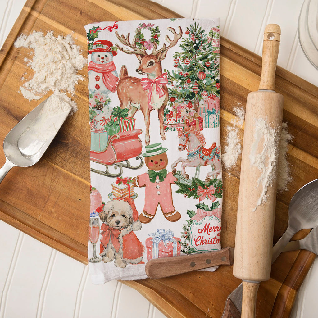 Vintage Pink Kitchen Towel