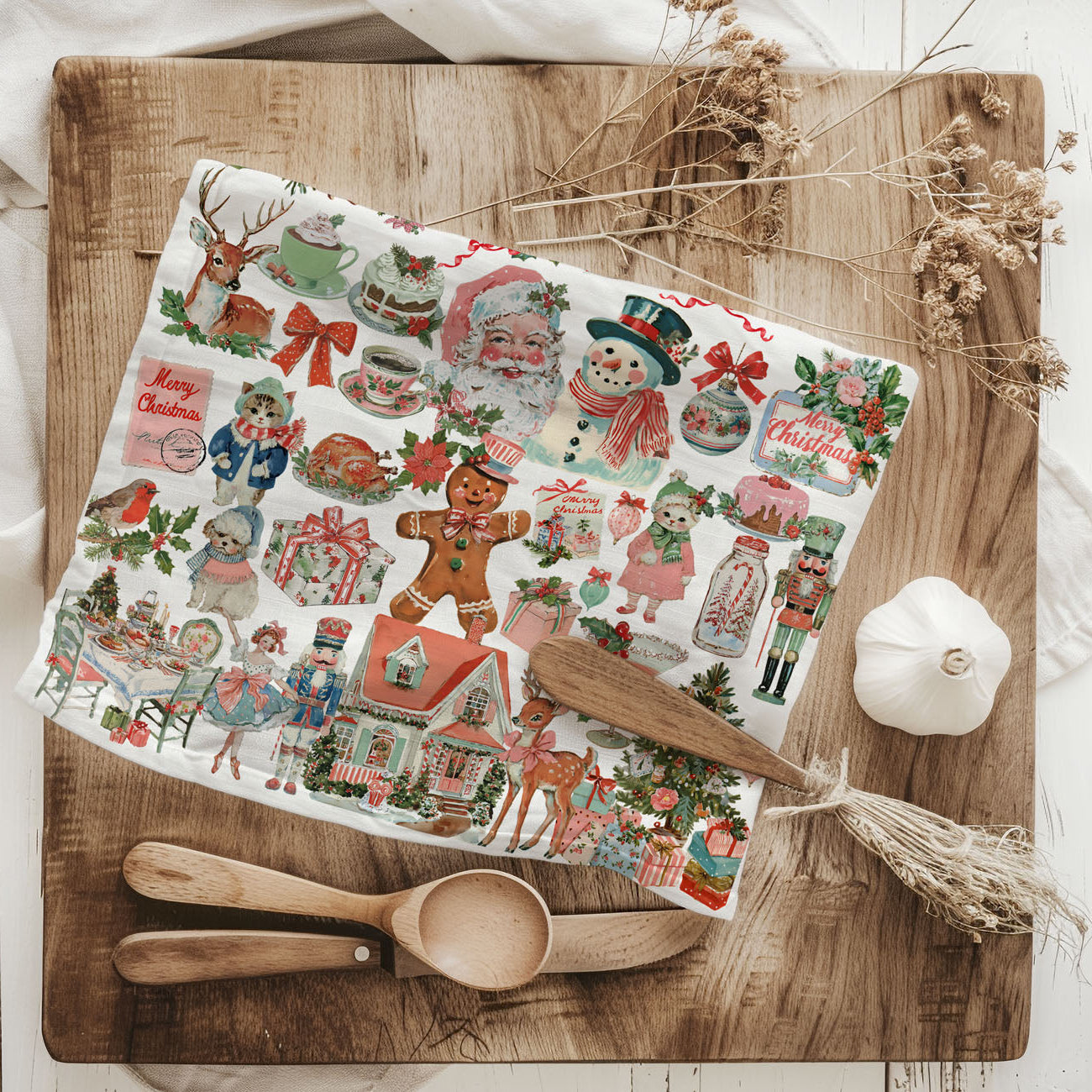 Vintage Pink Kitchen Towel