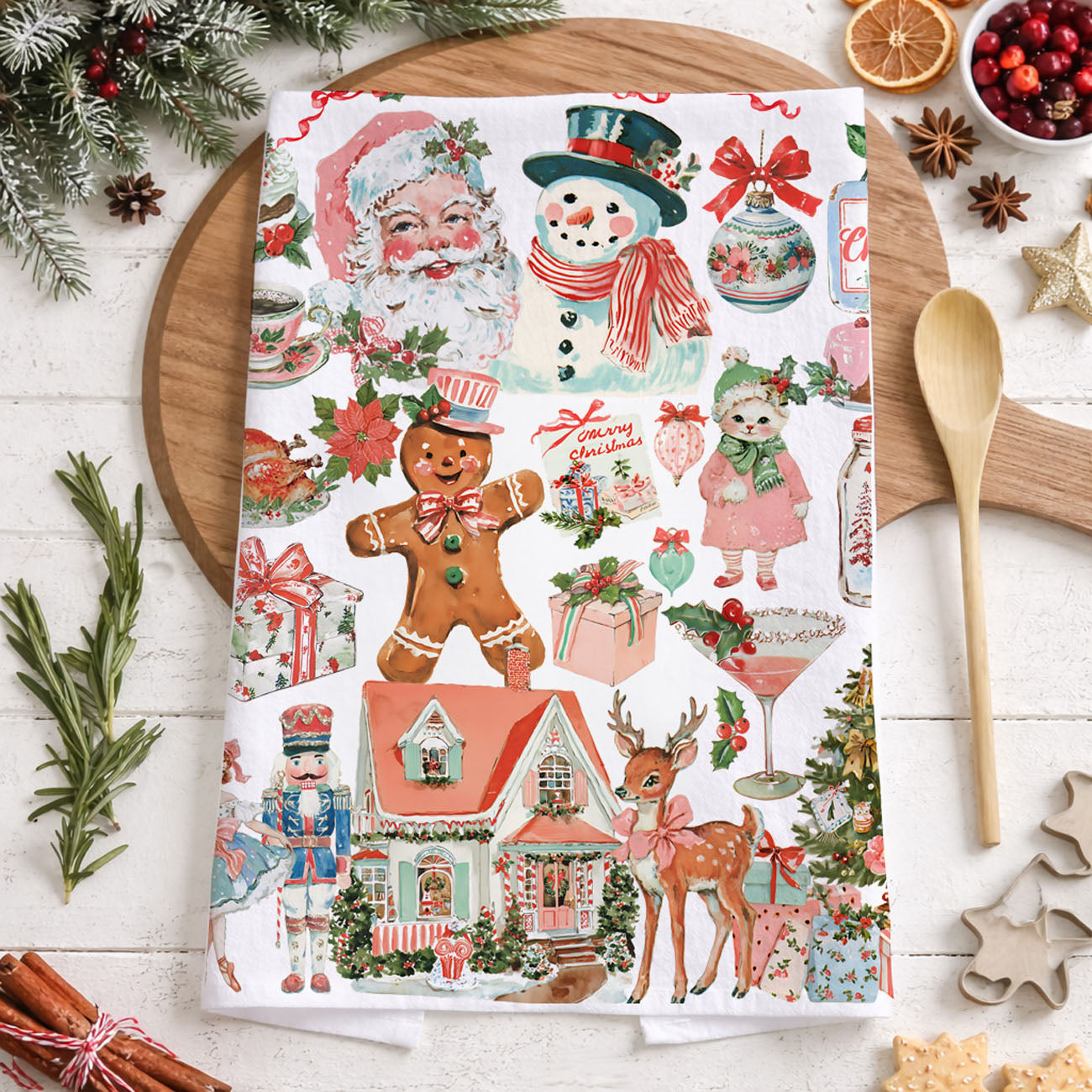 Vintage Pink Kitchen Towel