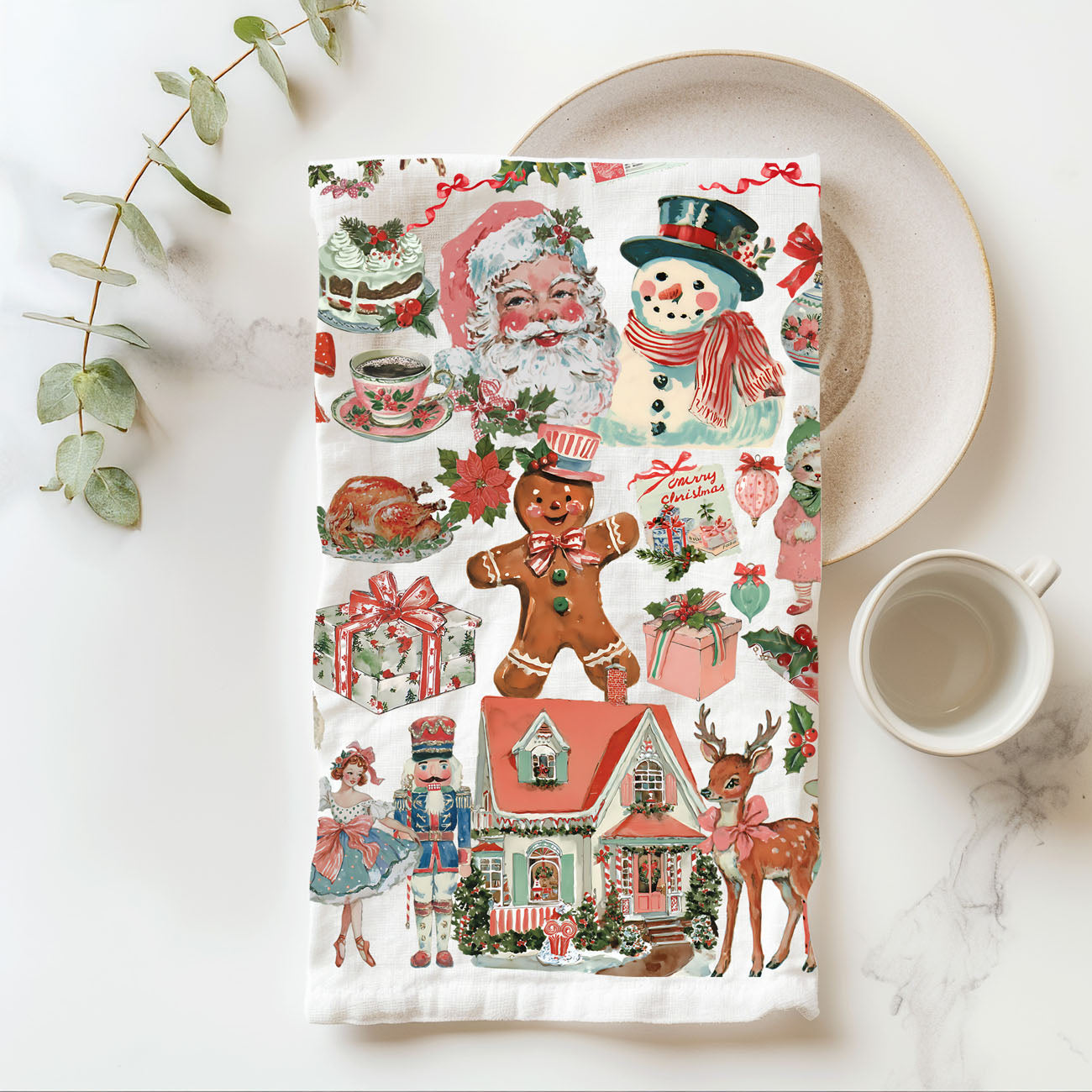 Vintage Pink Kitchen Towel