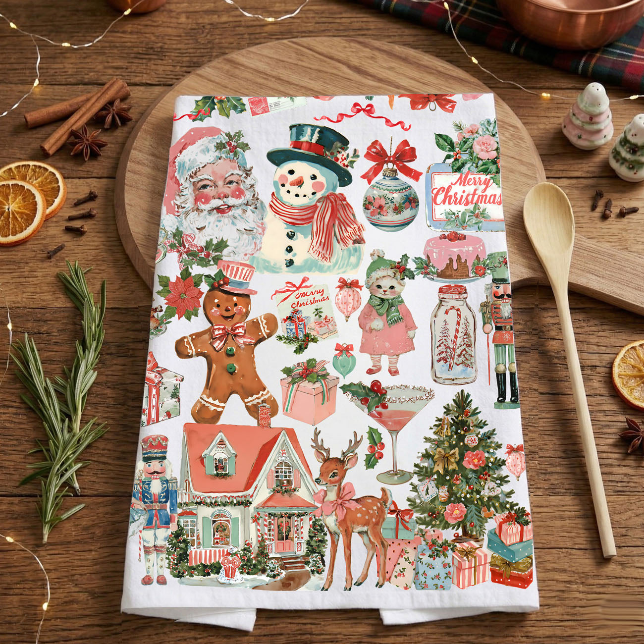 Vintage Pink Kitchen Towel