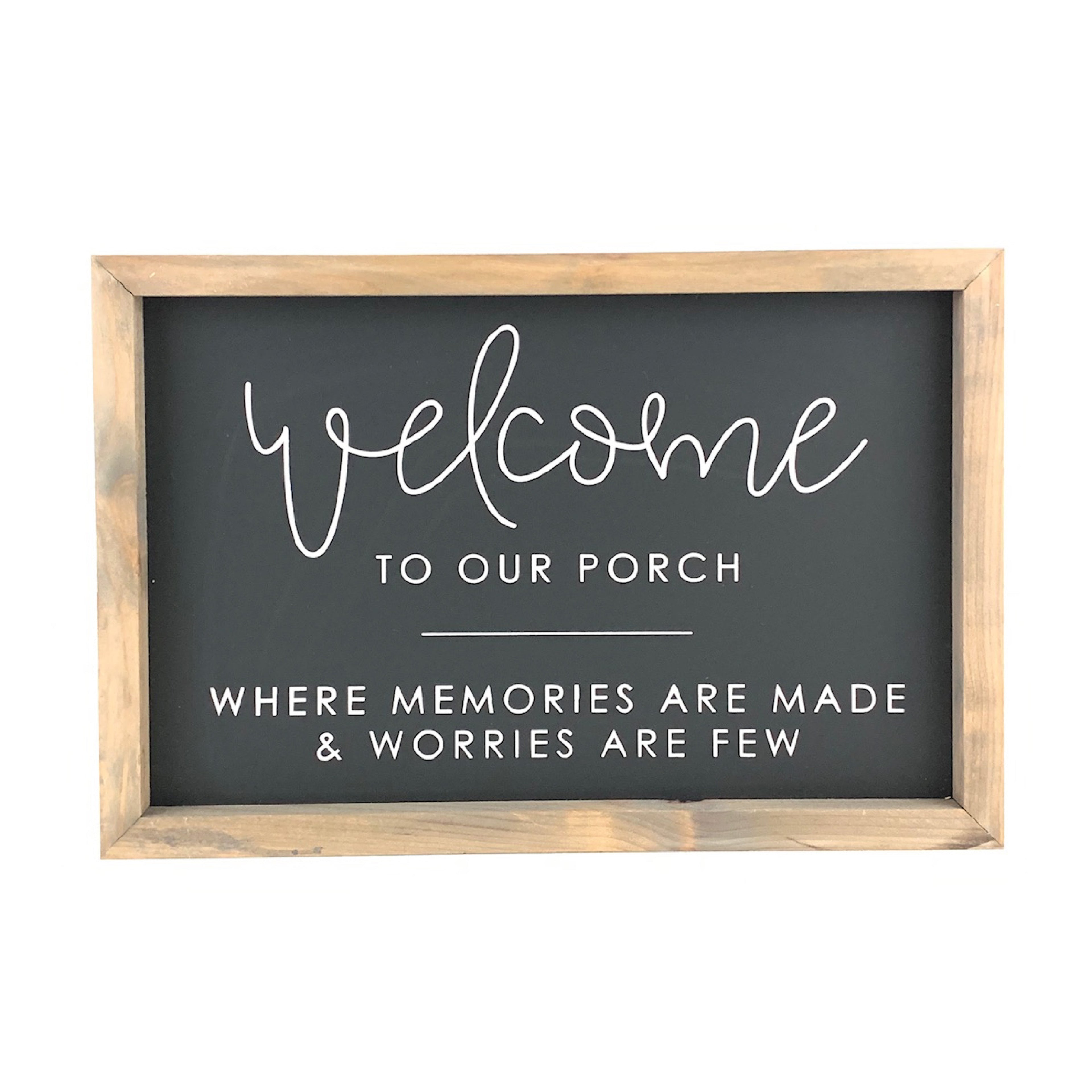 Welcome To Our Porch - Memories Framed Saying