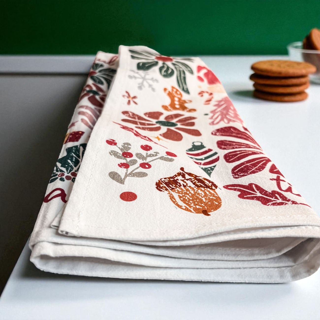 Boho Floral Nutcracker Kitchen Towel
