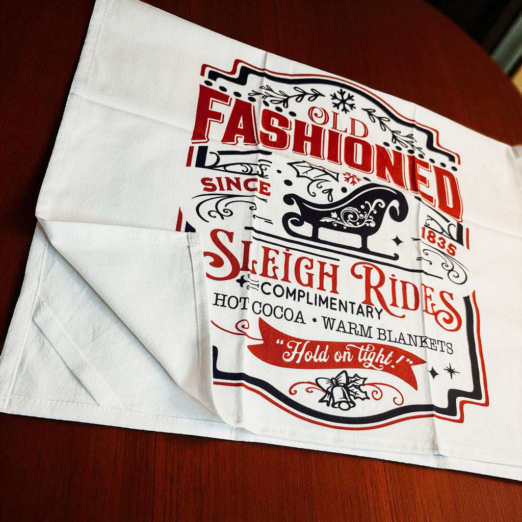 Sleigh + Candy Canes Kitchen Towel